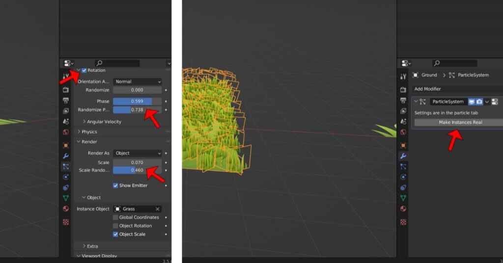 How to make grass in Blender - step 17