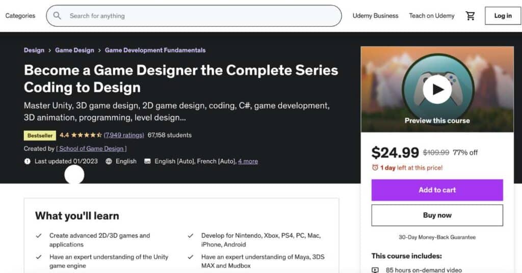 Become a Game Designer the Complete Series Coding to Design