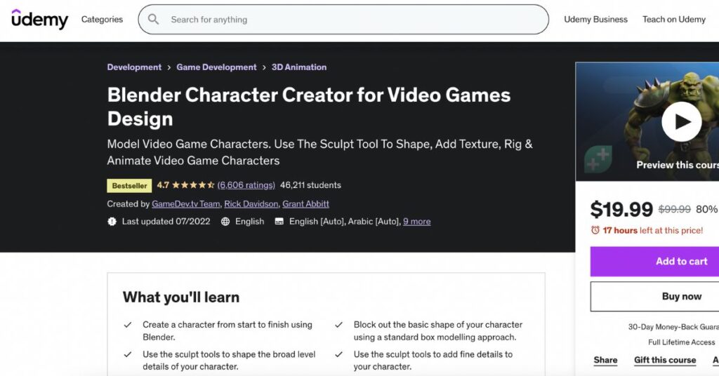 Blender Character Creator for Video Games Design