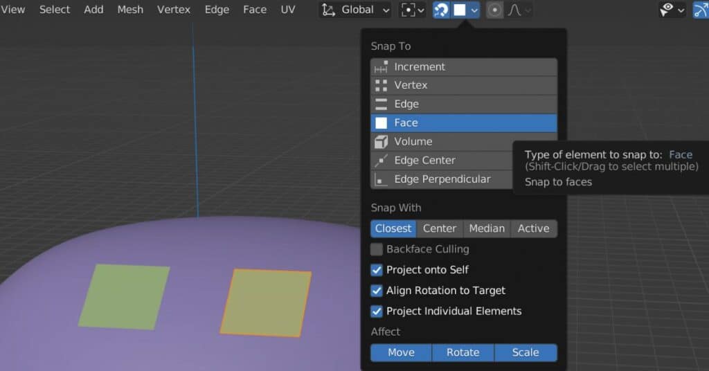 Blender Retopology - Turn Snapping On