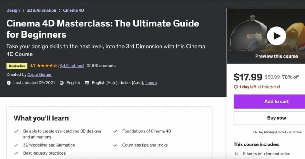 Cinema 4D tutorial screenshot - step 1