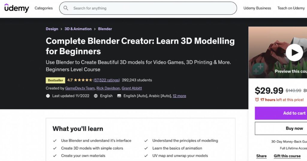 Complete Blender Creator: Learn 3D Modelling for Beginners