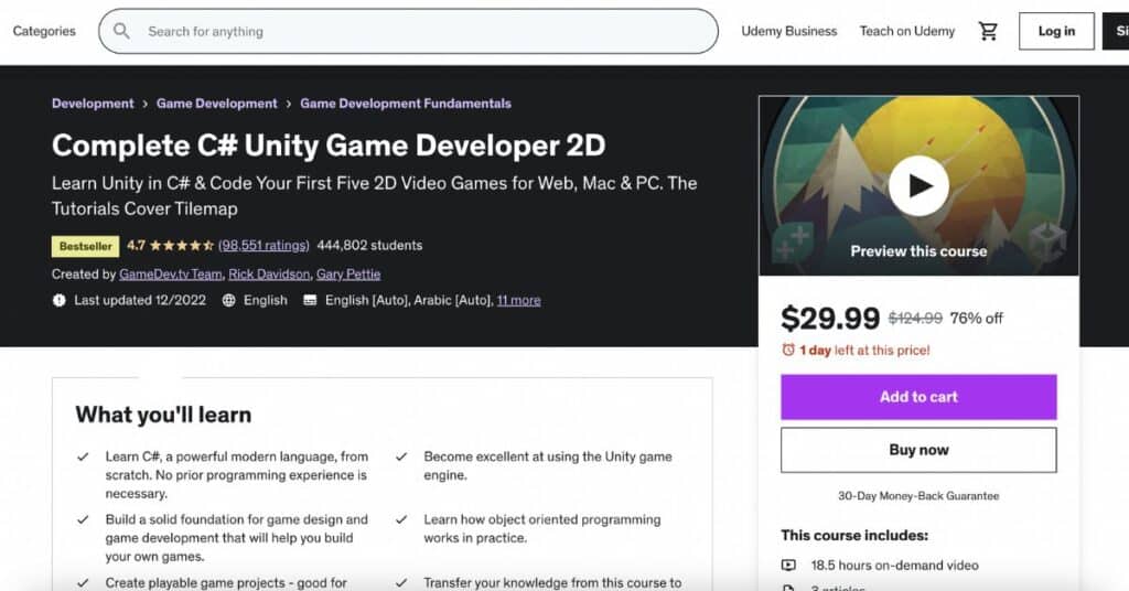 Complete C# Unity Game Developer 2D