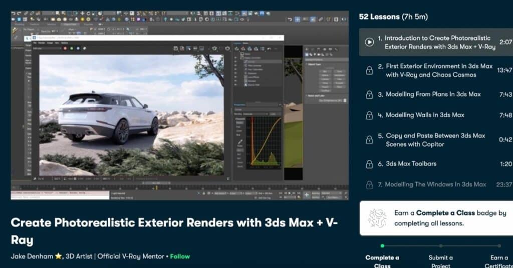 3ds Max tutorial screenshot - step 1
