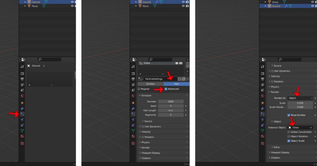 How to make grass in Blender - step 15