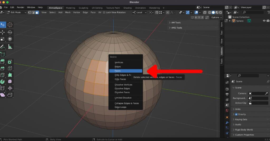 How to fill holes in Blender - step 3