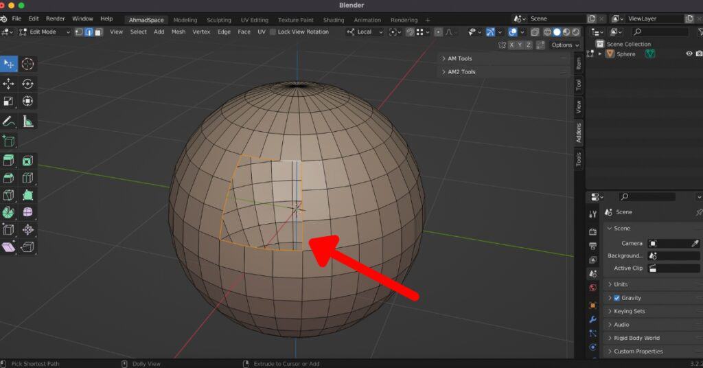 How to fill holes in Blender - step 4