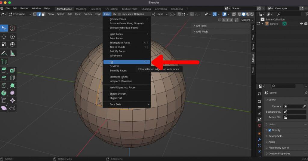 How to fill holes in Blender - step 5