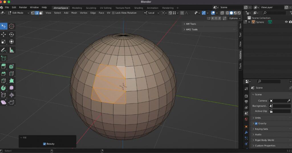 How to fill holes in Blender - step 6