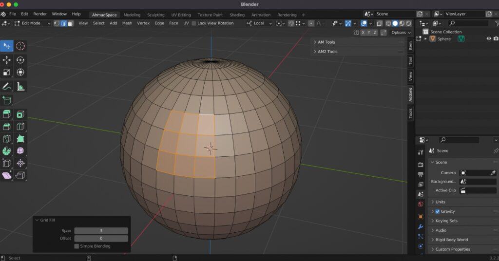 How to fill holes in Blender - step 8