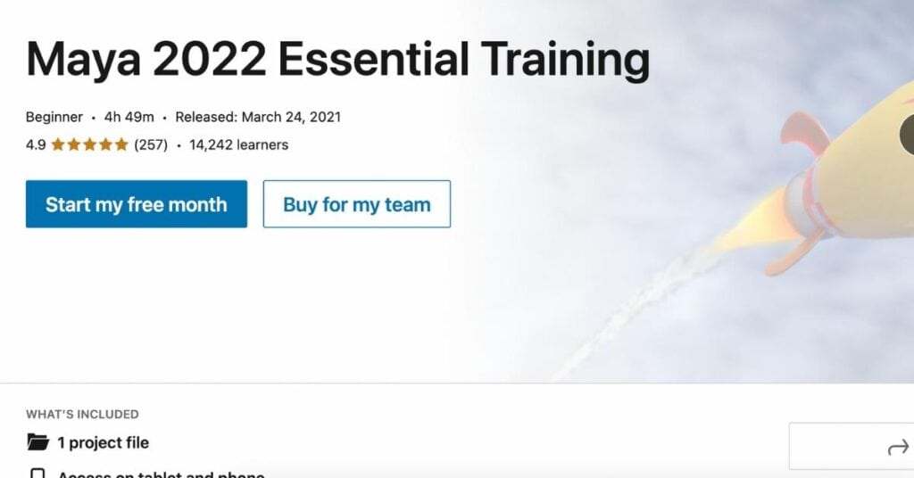 Maya tutorial screenshot - step 1