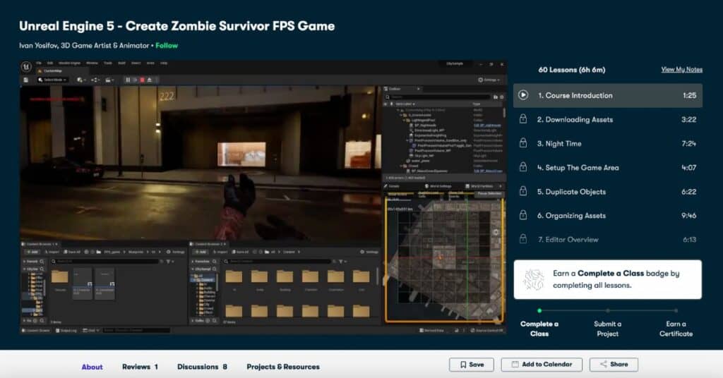 Unreal Engine 5 Create Zombie Survivor FPS Game