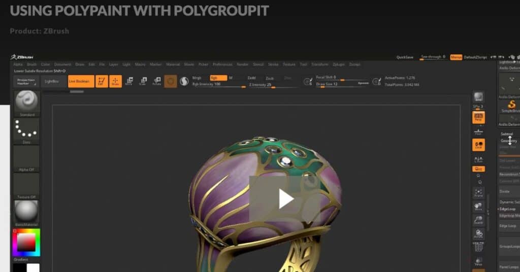 ZBrush Tutorials Polypaint with PolyGroupIt