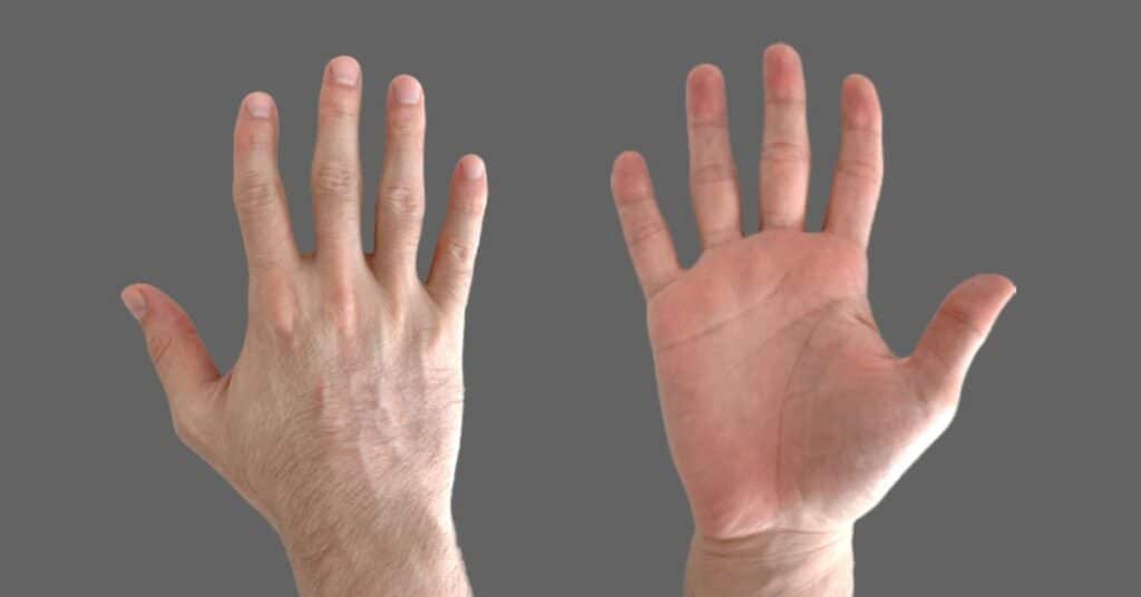 your hand as reference